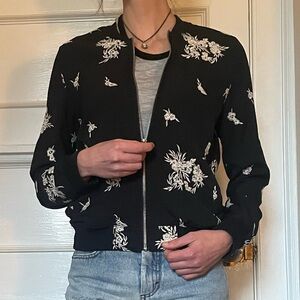 Floral Black Women's Jacket